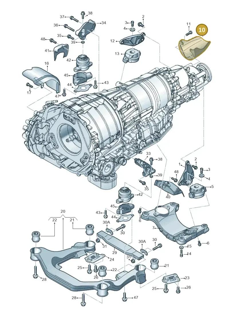 4E0301325A — Audi A8/S8/qu. lang    08> (2007-) diagram 291399820, position 10