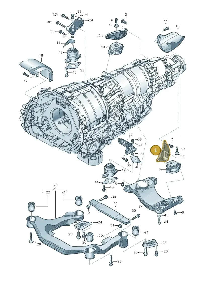 4E0399113AL — Audi A8/S8/qu. lang (2003-2007) diagram 291399800, position 1