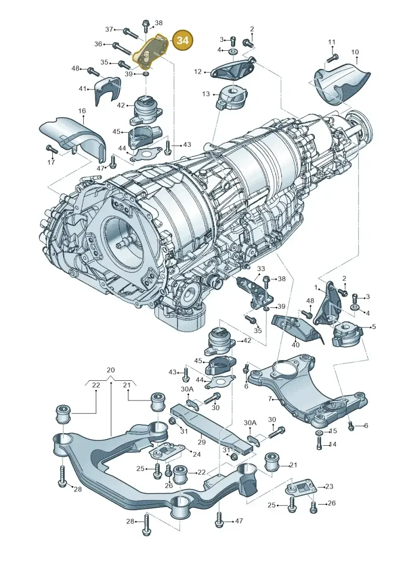 4E0399114AT — Audi A8/S8/qu. lang    08> (2007-) diagram 291399820, position 34