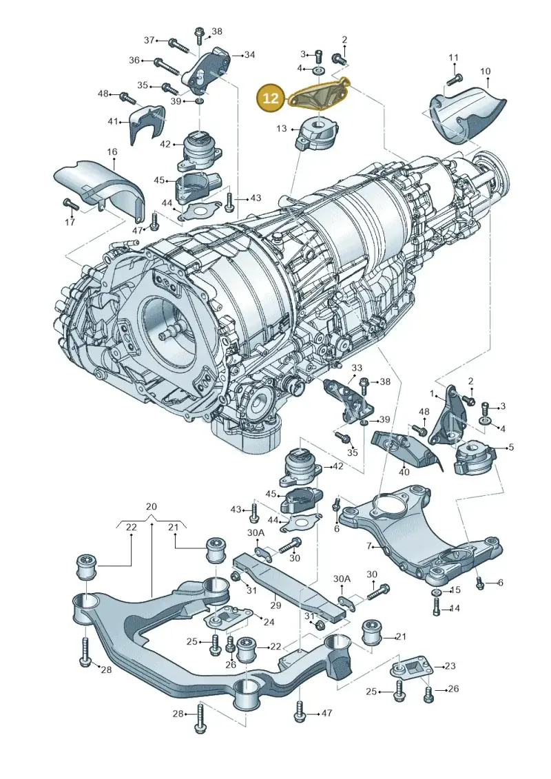 4E0399114BH — Audi A8/S8/qu. lang    08> (2007-) diagram 291399820, position 12