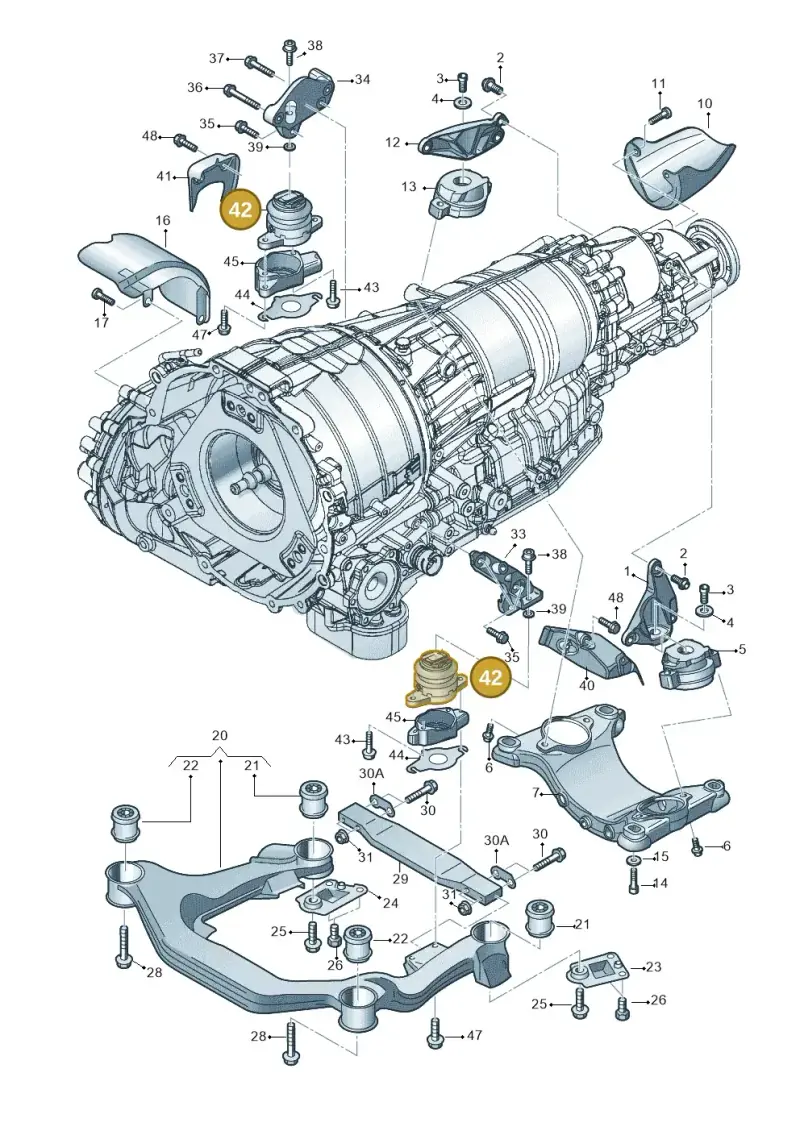 4E0399151DD — Audi A8/S8/qu. lang    08> (2007-) diagram 291399820, position 42