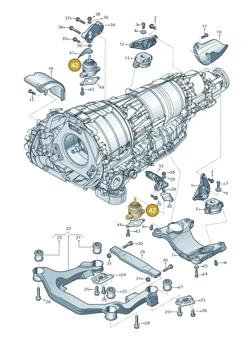 4E0399151DD — Audi A8/S8/qu. lang    08> (2007-) diagram 291399800, position 42