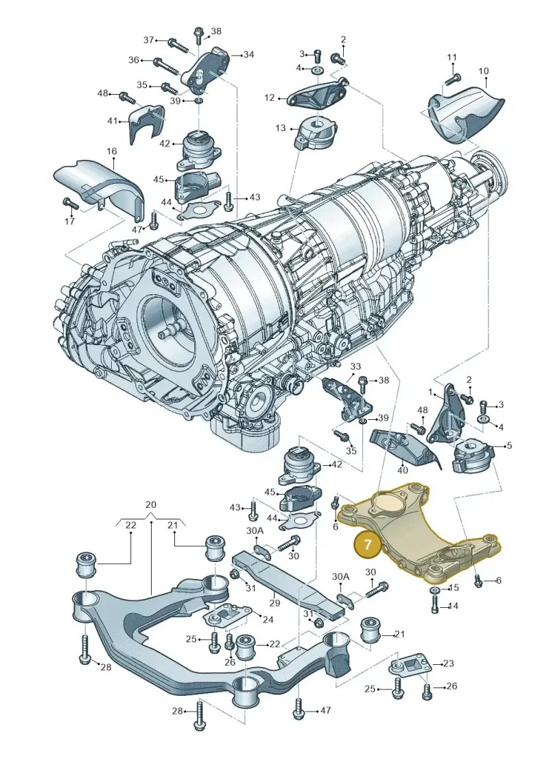 4E0399231S — Audi A8/S8/qu. lang    08> (2007-) diagram 291399820, position 7