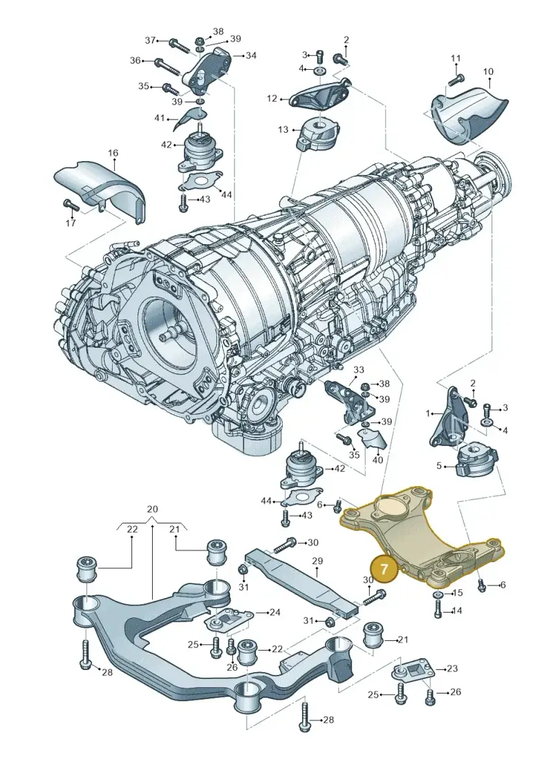 4E0399231S — Audi A8/S8/qu. lang    08> (2007-) diagram 291399800, position 7