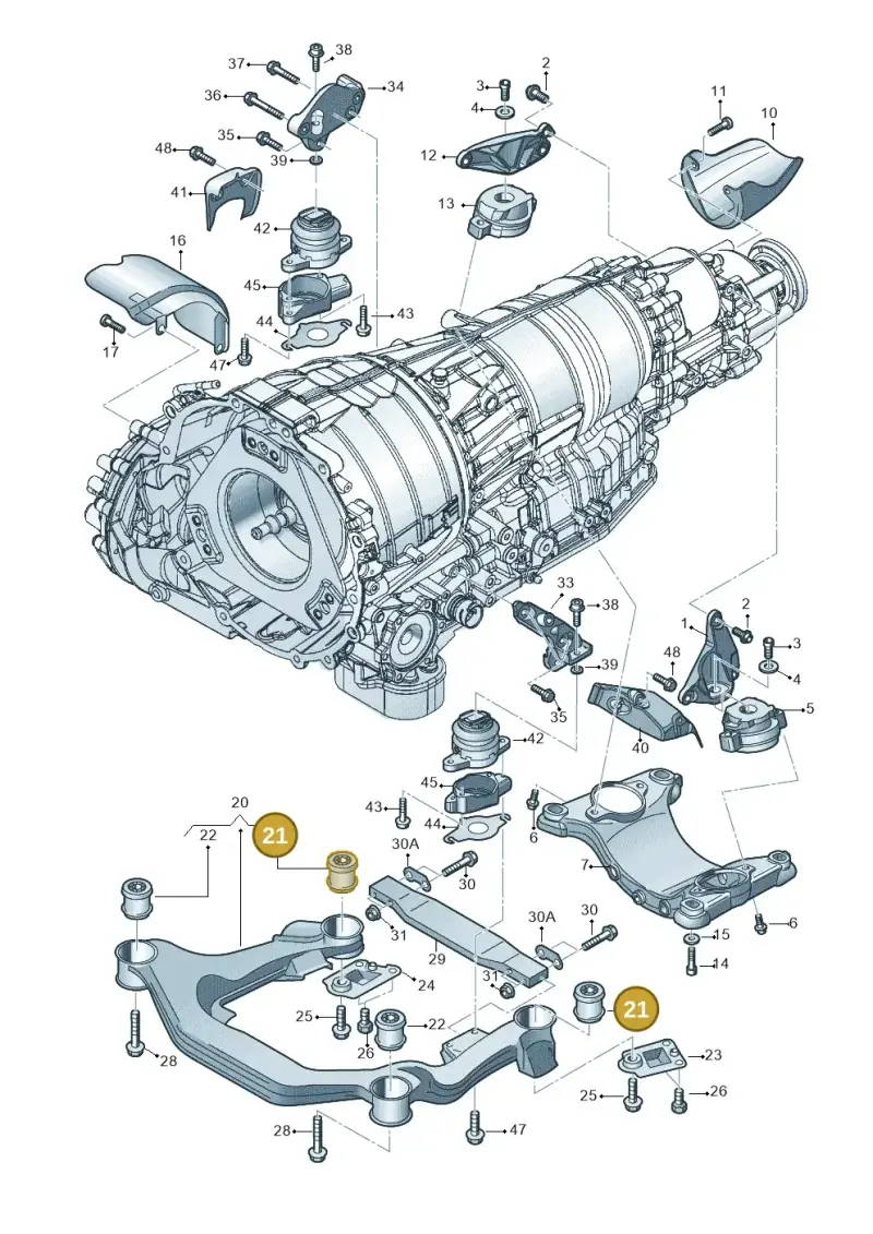 4E0399419C — Audi A8/S8/qu. lang (2003-2007) diagram 291399820, position 21