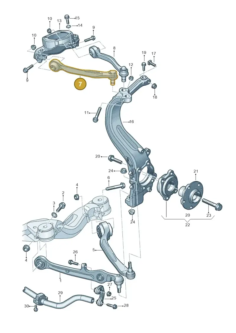 4E0407506F — Audi A8/S8/qu. lang    08> (2007-) diagram 291407050, position 7