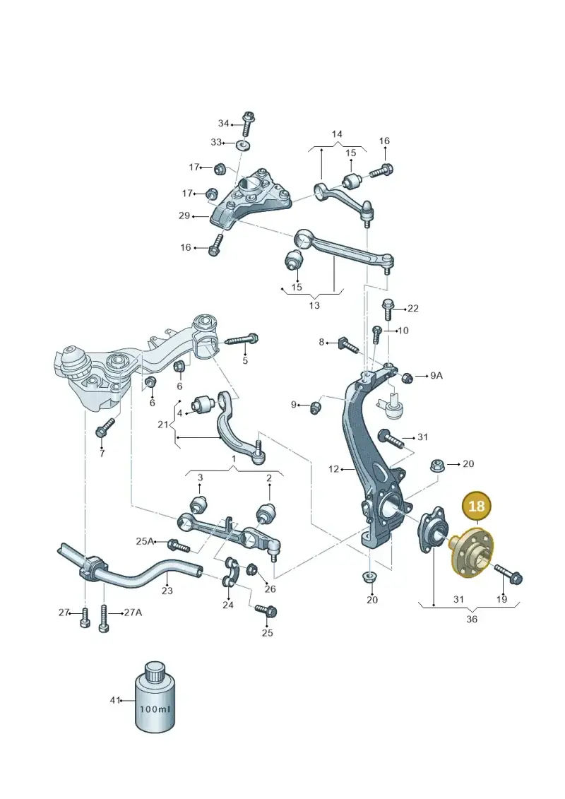 4E0407613C — Audi A8/S8/qu. lang    08> (2007-) diagram 258407000, position 18