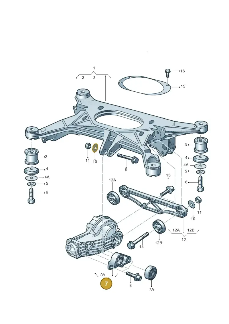 4E0599125C — Audi A8/S8/qu. lang (2003-2007) diagram 152505100, position 7