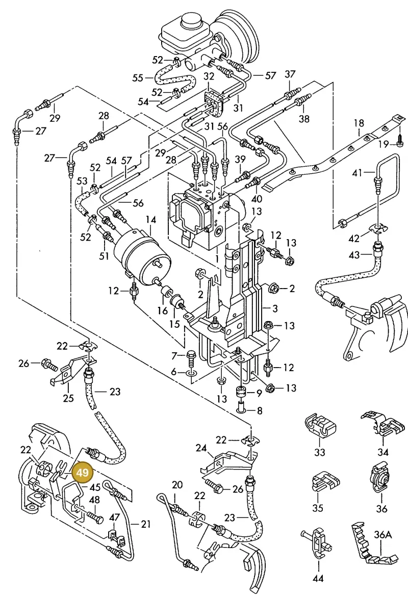 4E0615133 — Audi A8 quattro (1999-2002) diagram 153614300, position 49