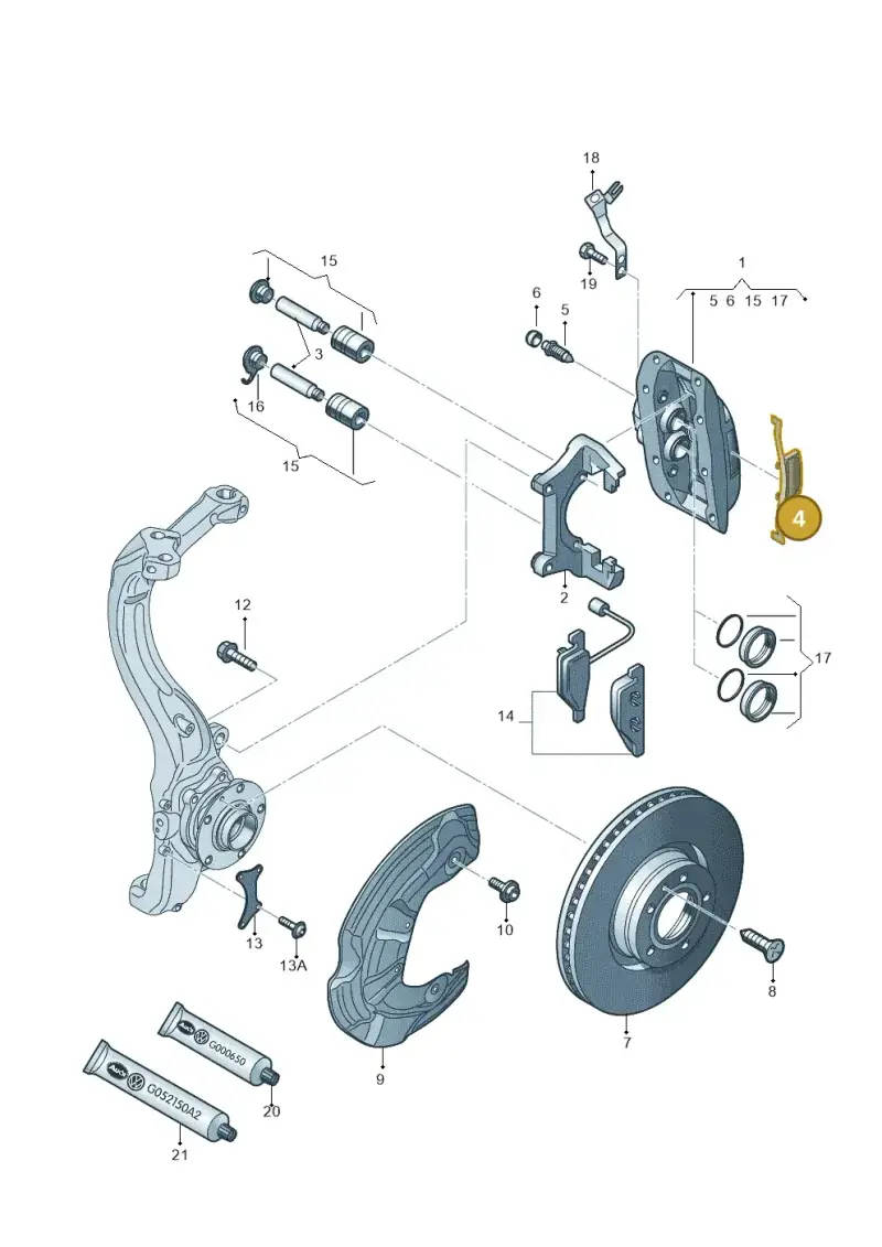 4E0615269B — Audi A6 2.7 TDI (2008-2011) diagram 291615450, position 4