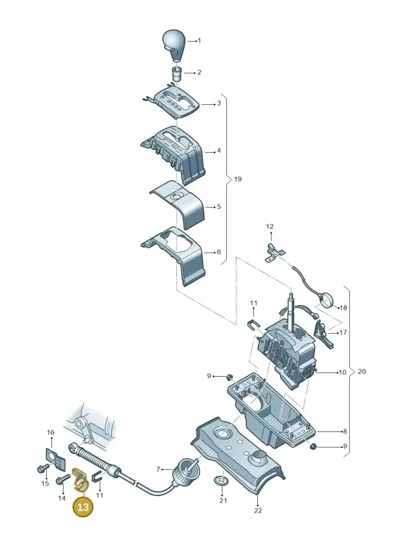 4E0713124M — Audi A8/S8/qu. lang    08> (2007-) diagram 291713150, position 13