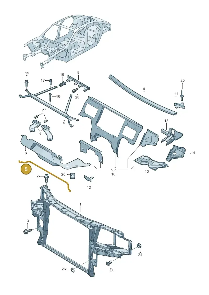 4E0805415B — Audi A8/S8/qu. lang    08> (2007-) diagram 291805000, position 5
