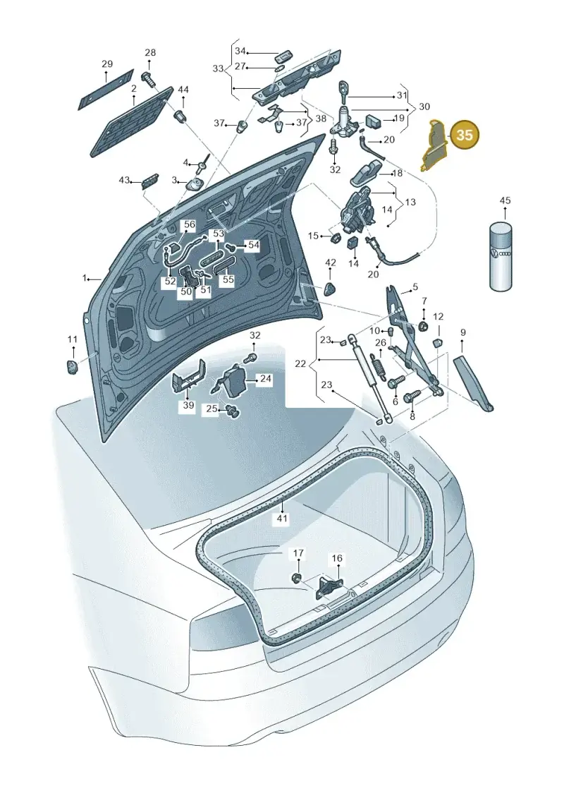 4E0827645A — Audi A4/S4/Av./qu.     05> (2005-) diagram 454827000, position 35