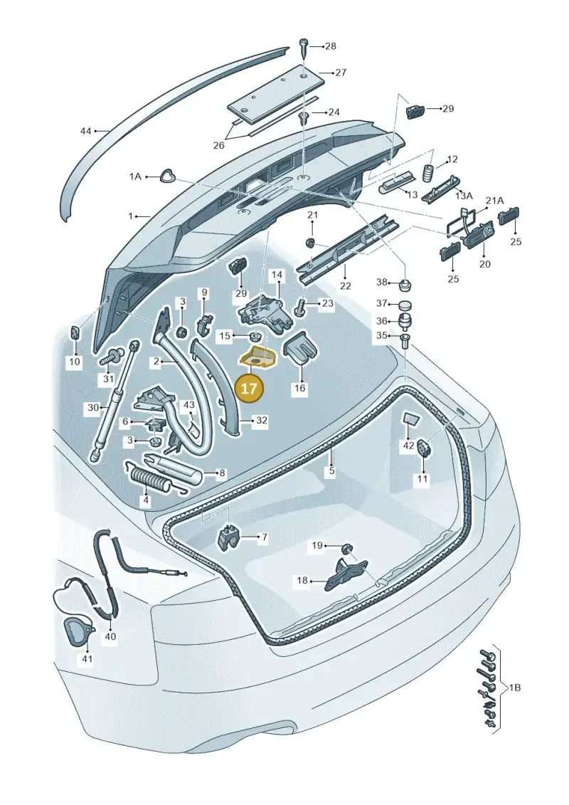 4E0827645A — Audi A5 Sportback (2011-2017) diagram 620827000, position 17