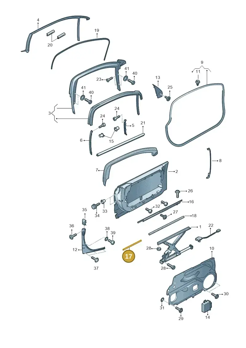 4E0831617 — Audi A8/S8/qu. lang    08> (2007-) diagram 291837350, position 17