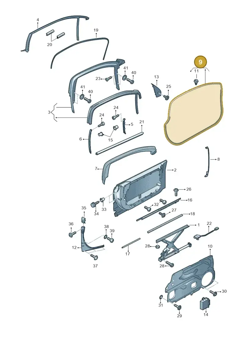 4E0837911L — Audi A8/S8/qu. lang    08> (2007-) diagram 291837350, position 9