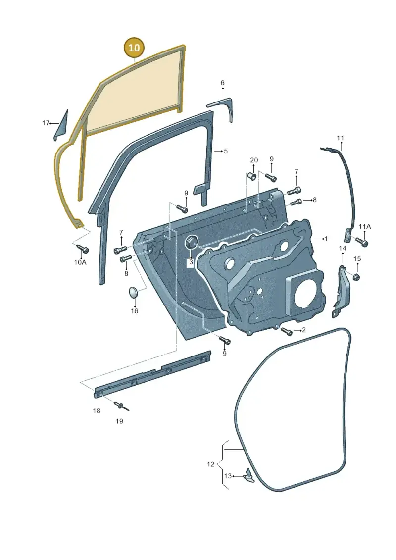 4E0839439N — Audi A8/S8/qu. lang    08> (2007-) diagram 291839400, position 10