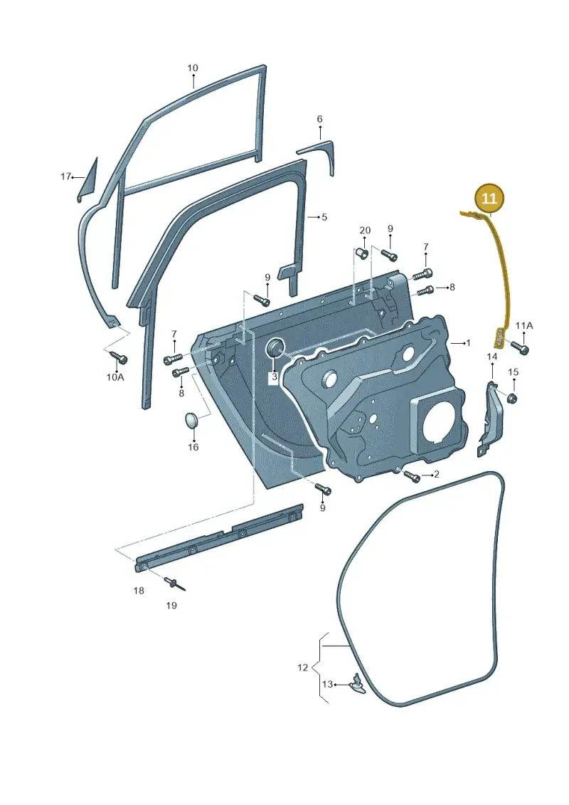 4E0839718L — Audi A8/S8/qu. lang    08> (2007-) diagram 291839400, position 11