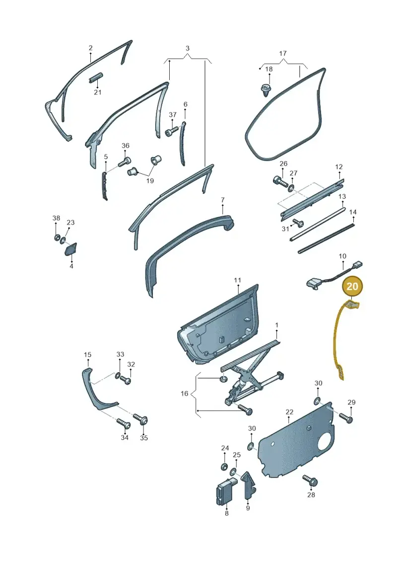 4E0839718L — Audi A8/S8/qu. lang    08> (2007-) diagram 291839350, position 20