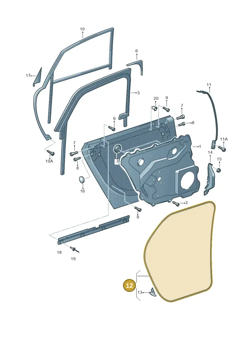 4E0839912L — Audi A8/S8/qu. lang    08> (2007-) diagram 291839400, position 12