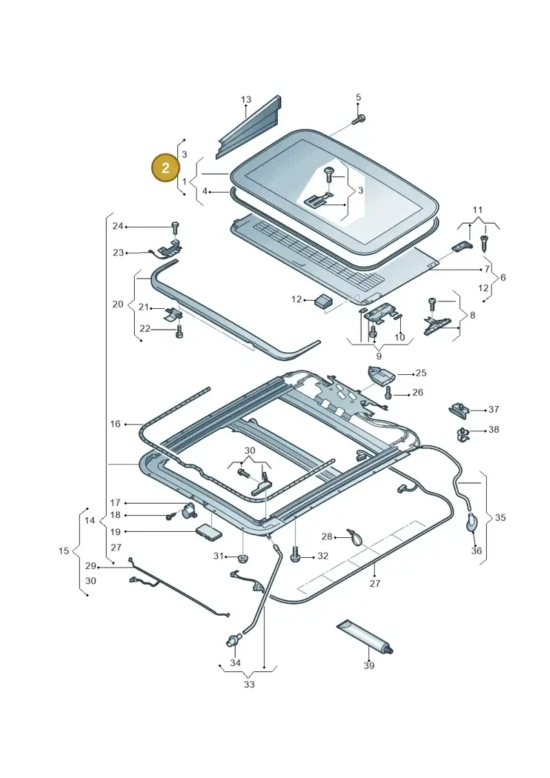 4E0877071B — Audi A8 (2013-2018) diagram 696877000, position 2