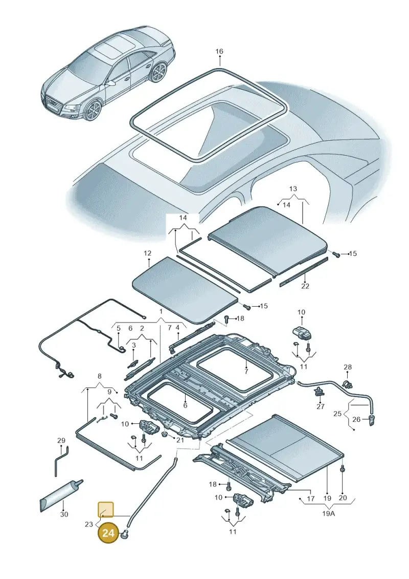 4E0877242 — Audi A8L qu. 3.0 TDI (2009-2014) diagram 696877100, position 24