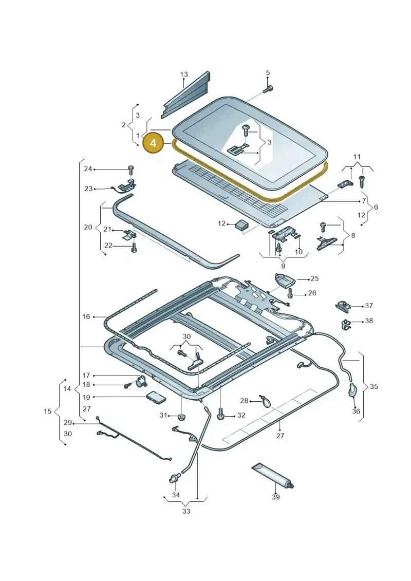 4E0877297A — Audi A8L qu. 3.0 TDI (2013-2018) diagram 696877000, position 4