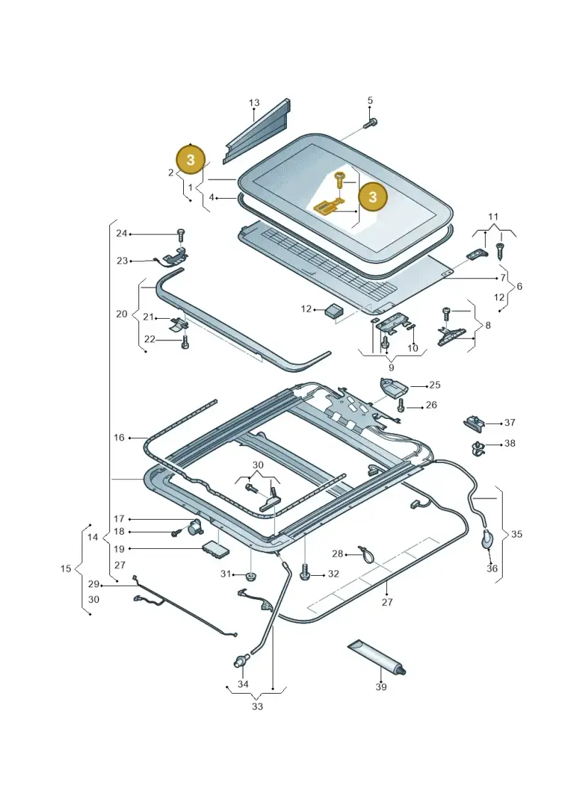 4E0898994 — Audi A8L qu. 3.0 TDI (2013-2018) diagram 696877000, position 3