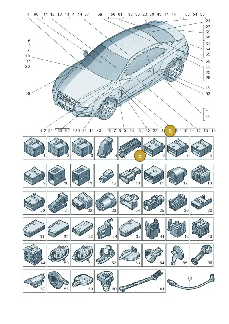 4E0906230 — Audi RS4 Av. qu. 4.2 (2012-2015) diagram 724971790, position 5