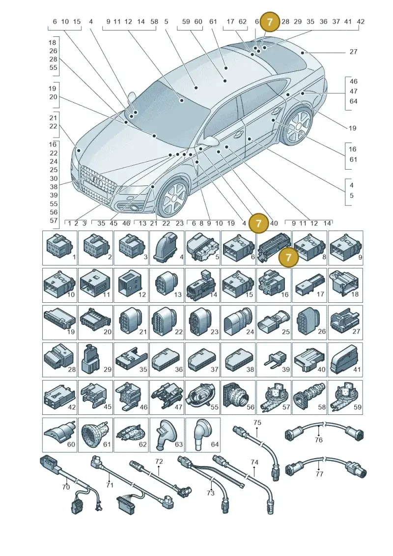 4E0906230 — Audi A7 Sportback (2014-2018) diagram 788971790, position 7