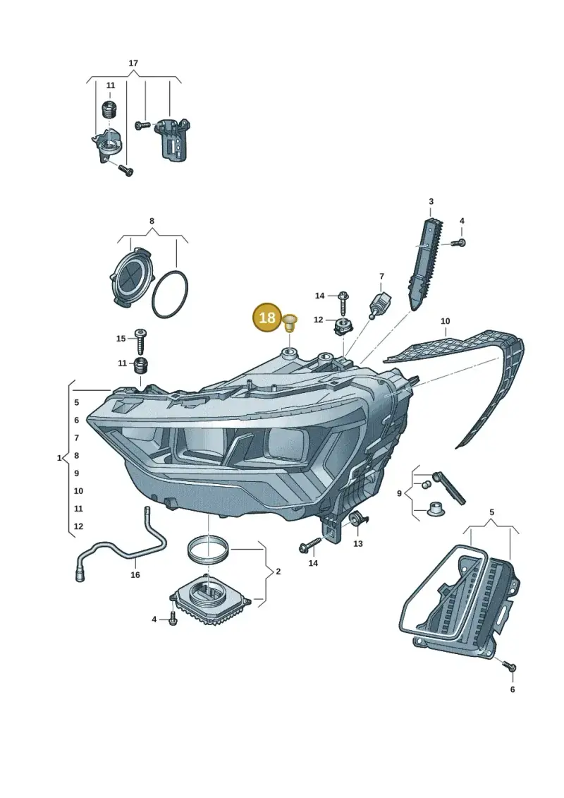 4E0941041 — Audi Q3 quattro (2018-2019) diagram 597941005, position 18