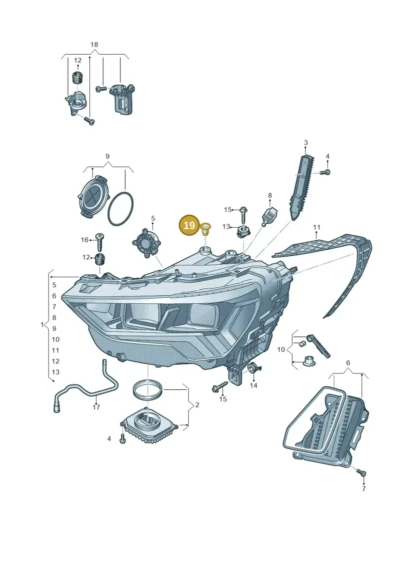 4E0941041 — Audi Q3 quattro (2018-2019) diagram 597941010, position 19