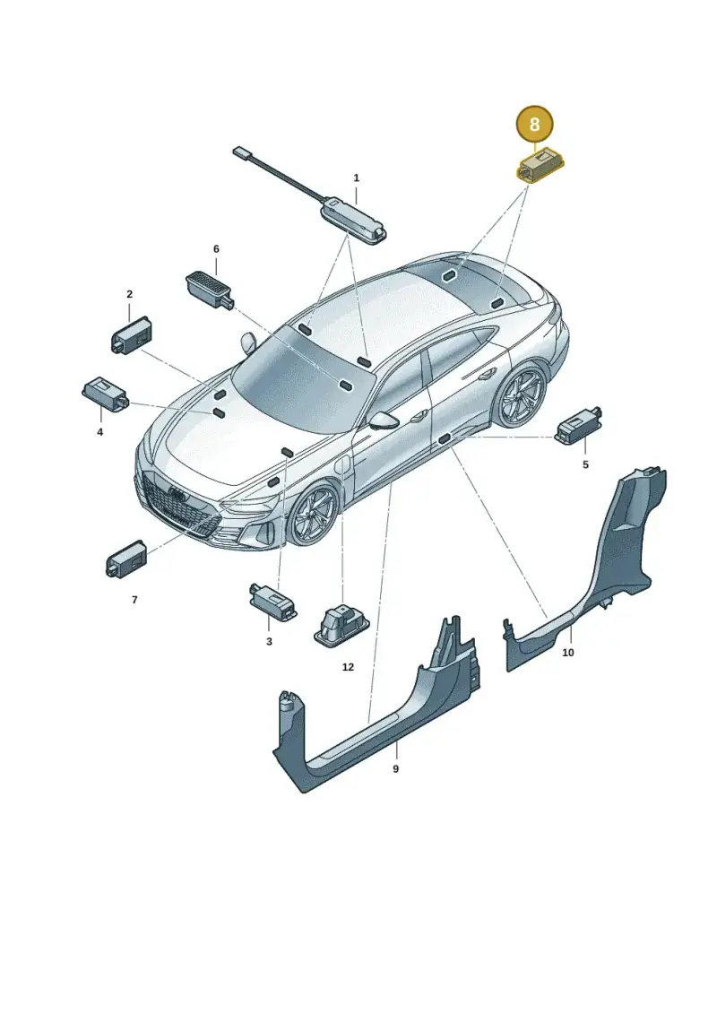 4E0947415A — Audi RS e-tron GT (2020-2020) diagram 4j1947100, position 8