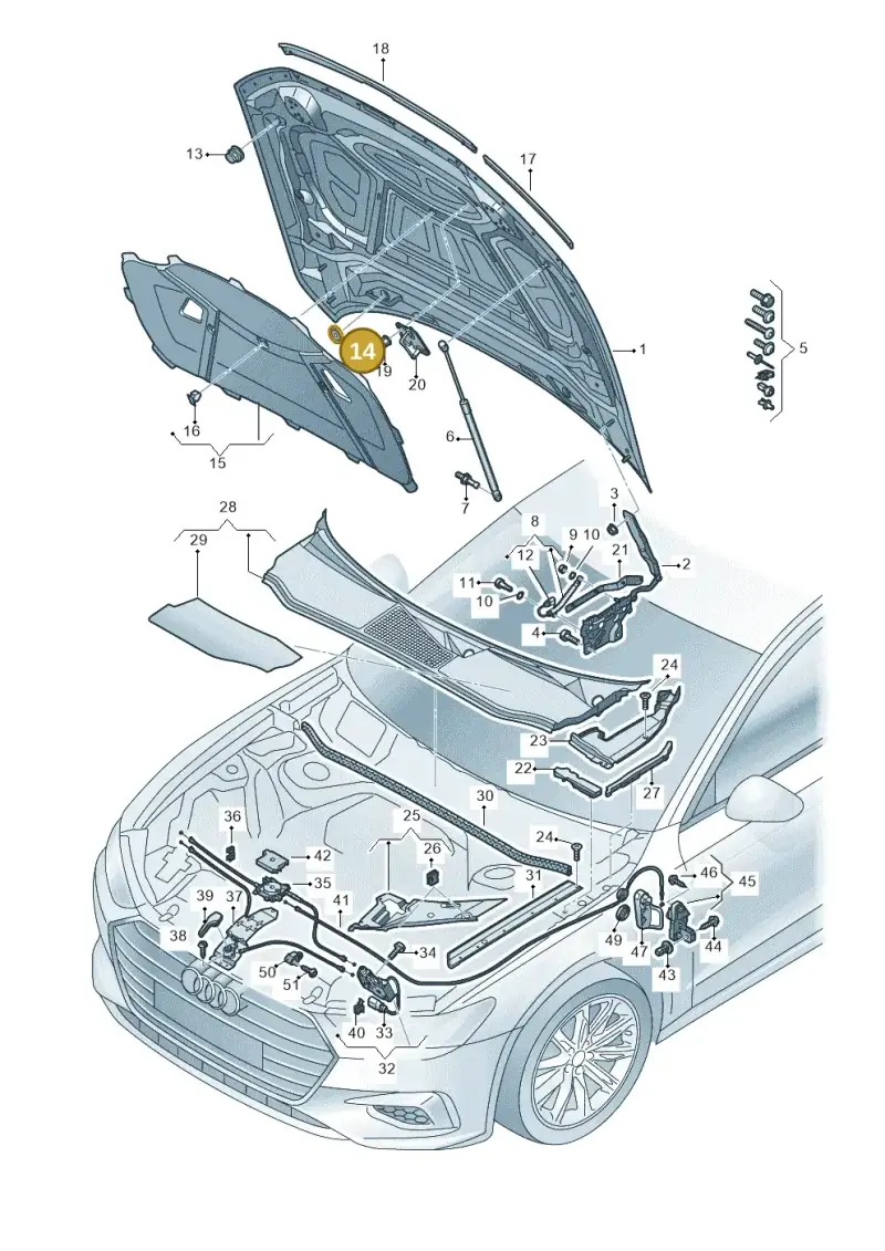 4E0955998 — Audi RS6 Avant (2019-) diagram 430823000, position 14