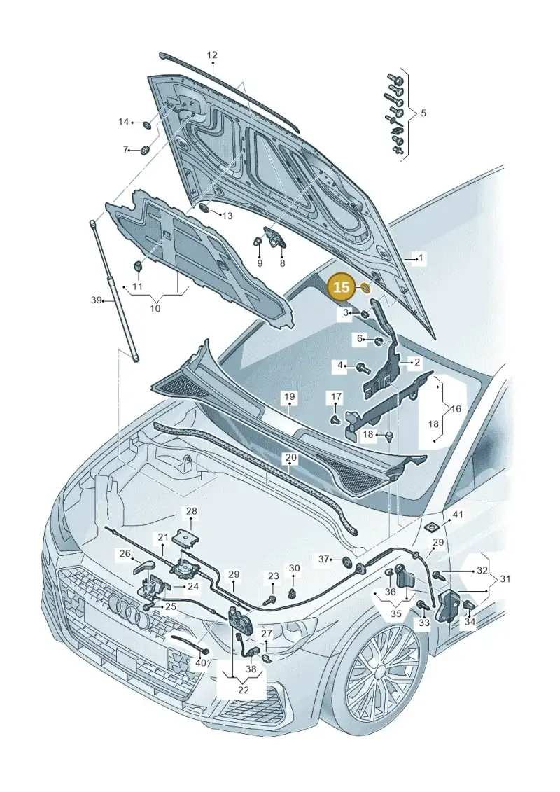 4E0955998 — Audi RSQ3 Sportback (2019-2024) diagram 597823000, position 15