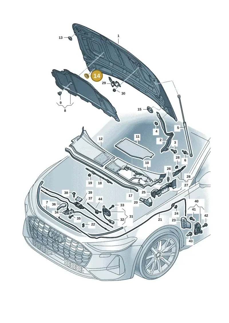 4E0955998 — Audi A5 Limo 2.0 (2024-) diagram 8wk823000, position 14