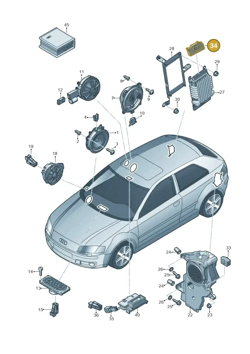 4E0971636 — Audi RS3 Sportback (2011-2012) diagram 412035350, position 34