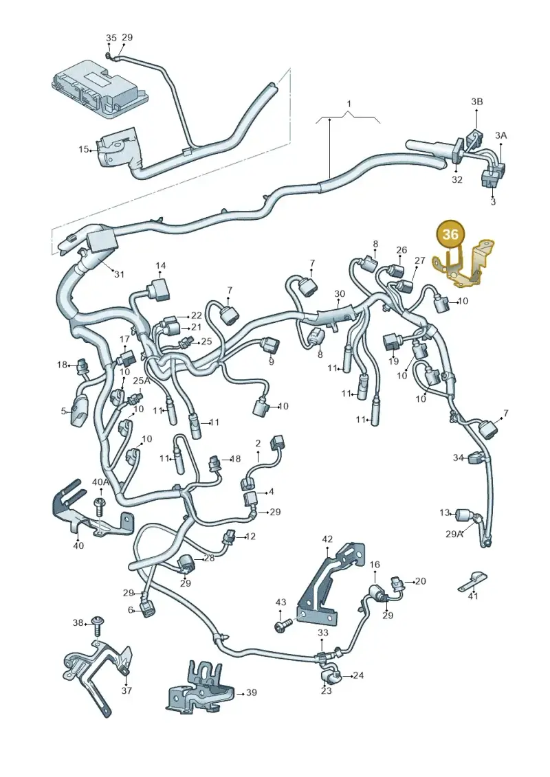 4E0971845AL — Audi Q7 qu. 3.0 TDI (2009-2015) diagram 675971120, position 36