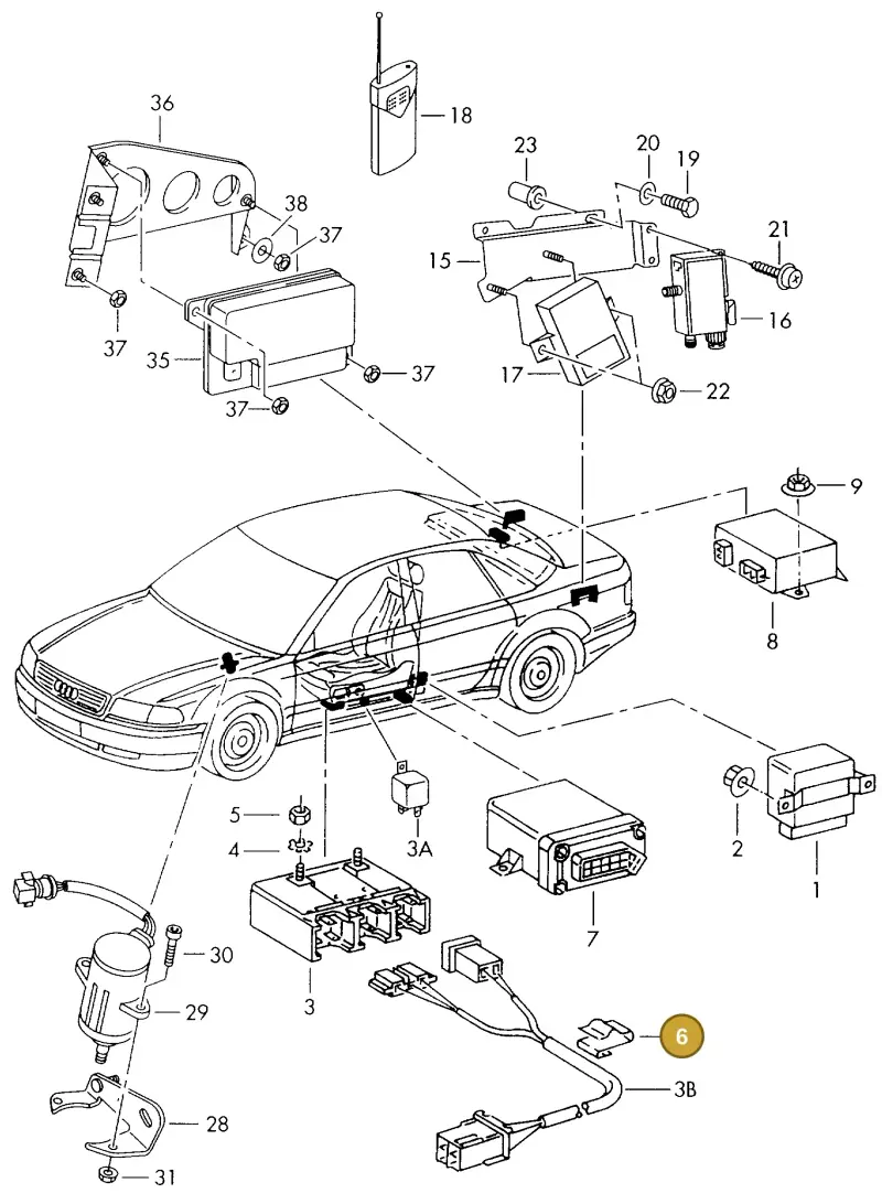 4E0971847 — Audi A8 (1998-2002) diagram 152907300, position 6