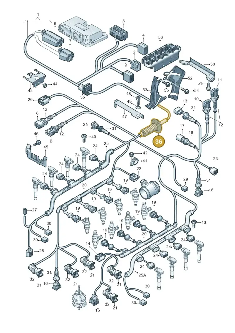 4E0971876A — Audi A8/S8/qu. lang (2003-2007) diagram 291971600, position 36