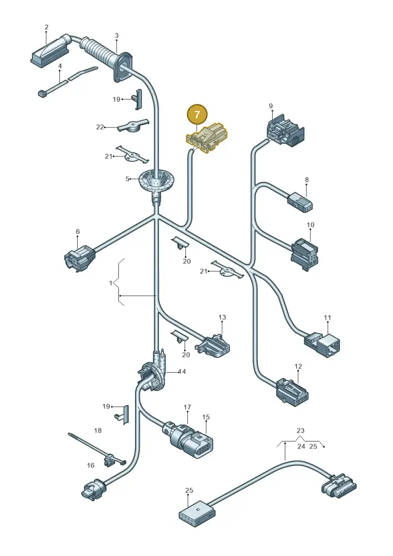 4E0971942 — Audi A3 Sportback (2019-2025) diagram 596972330, position 7