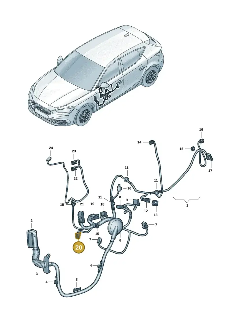 4E0971942 — SEAT CUPRA Formentor (2020-) diagram 5fn972033, position 20