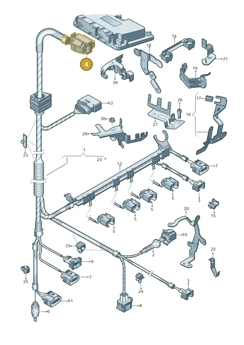 4E0972479 — Audi A3 Sportback (2008-2013) diagram 646971050, position 4