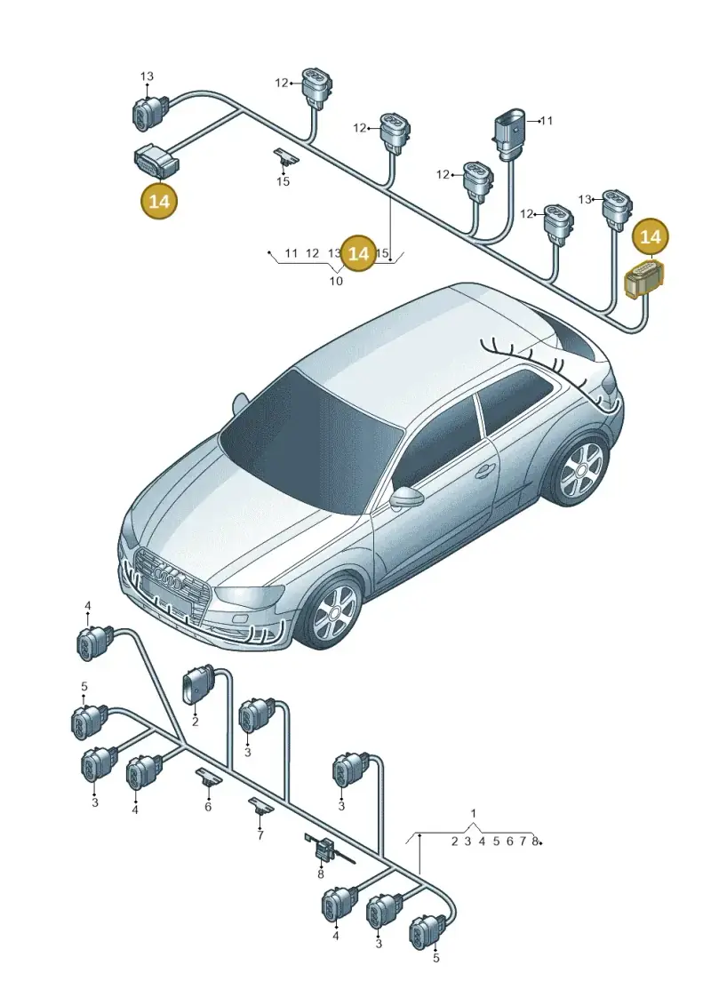 4E0972713 — Audi RS3 Sportback (2015-2016) diagram 745972450, position 14