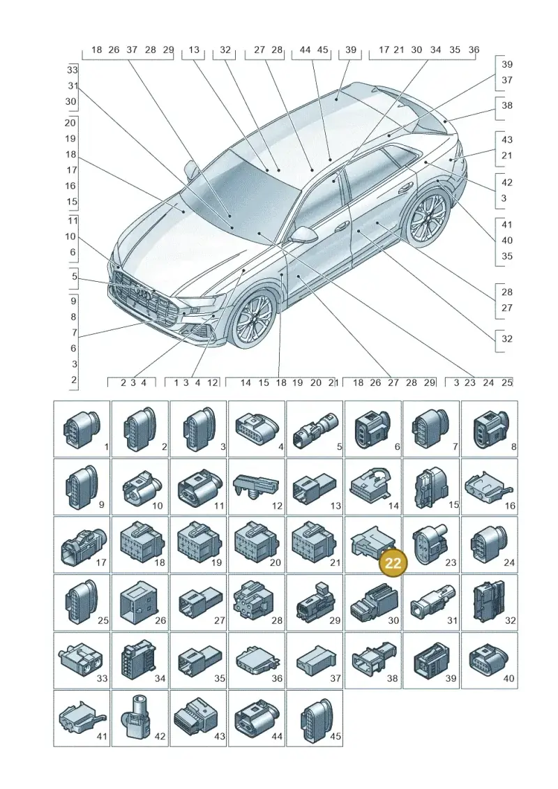4E0973302 — Audi RS Q8 Quattro (2019-) diagram 429971820, position 22