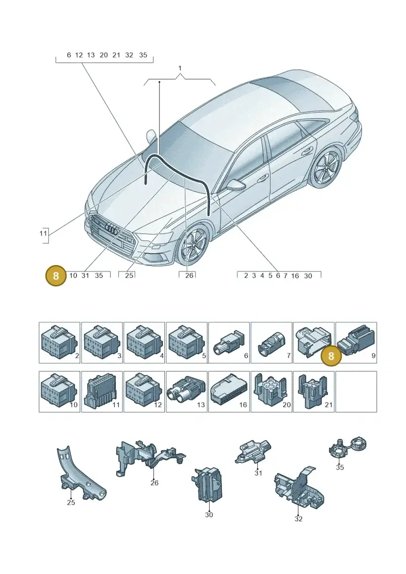 4E0973302 — Audi A6 2.0 (2018-) diagram 430971900, position 8