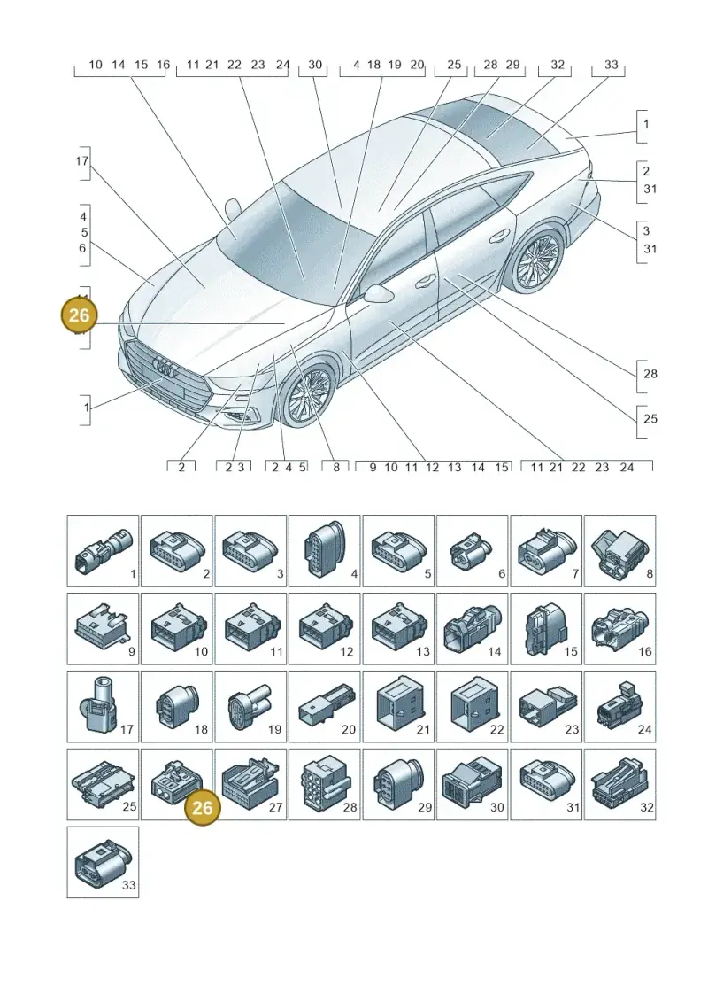4E0973302 — Audi RS7 Sportback (2019-) diagram 435971820, position 26
