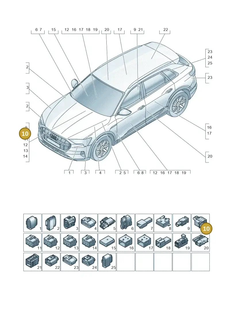 4E0973302 — Audi Q8 e-tron (2018-2020) diagram 586971820, position 10