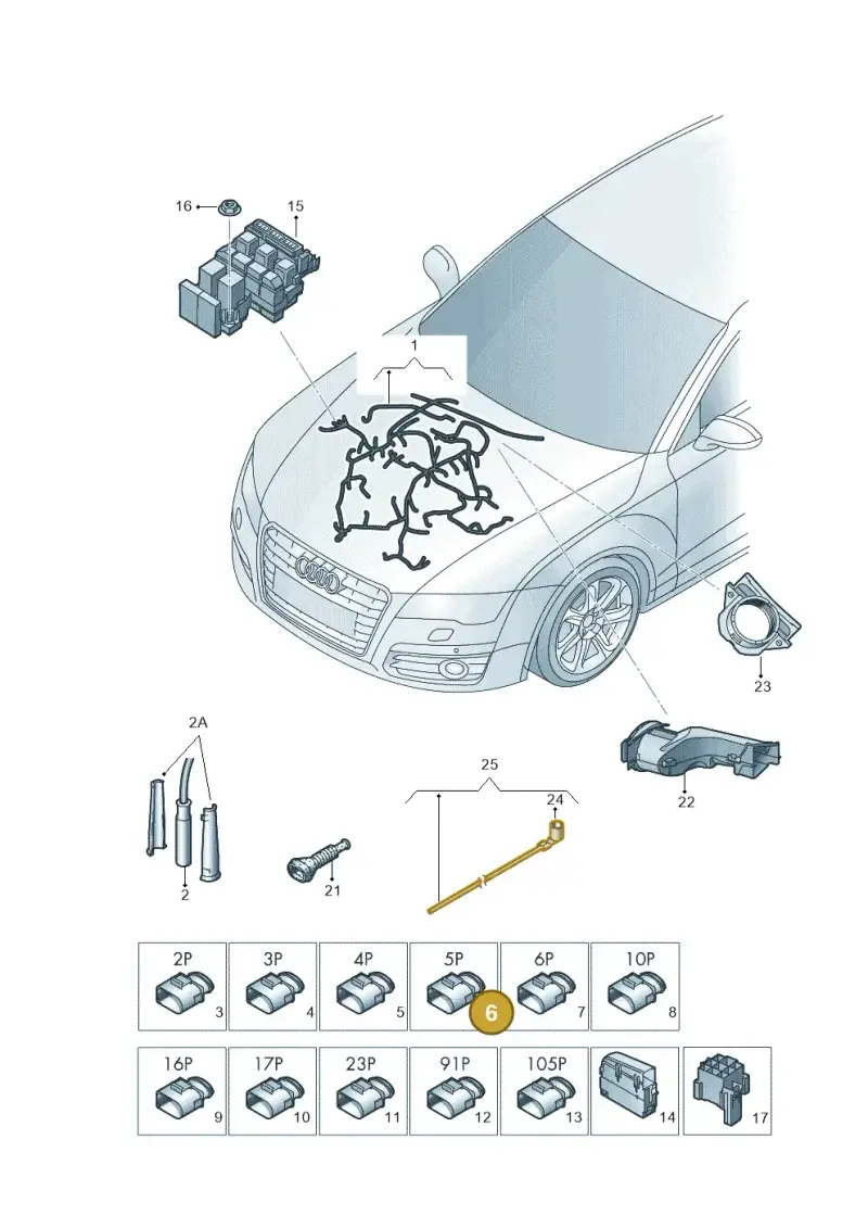4E0973715 — Audi A7 Sportback (2014-2018) diagram 798971400, position 6