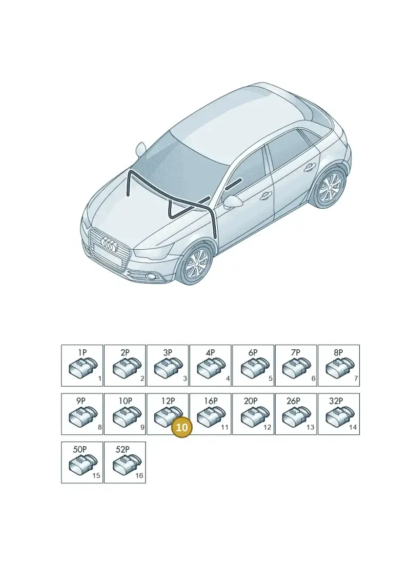 4E0973812C — Audi A1 Sportback (2010-2015) diagram 708971820, position 10